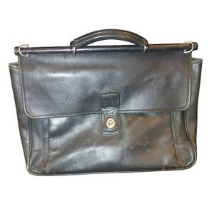 Project Vintage Coach Black Leather Briefcase Shoulder Strap Top Handle PARTS